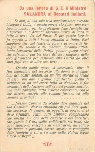 From a letter from Minister Salandra to the Italian Deputies Este Italy 915 