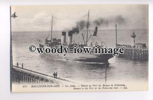f0395 - SE&CR Ferry - Invicta , built 1905 , at Boulogne - postcard LL400