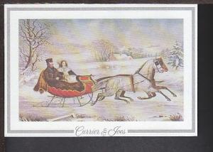 Currier and Ives Christmas Postcard BIN 
