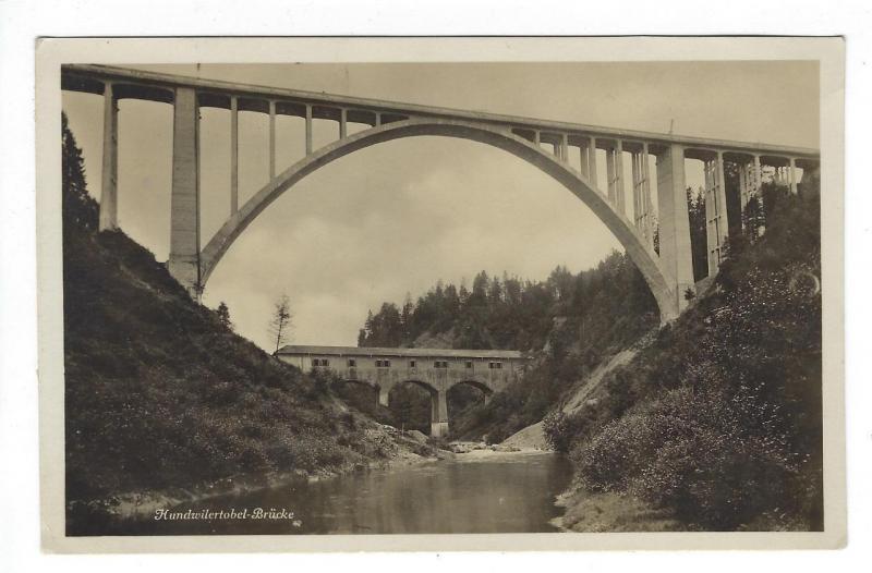 Vintage Switzerland Real Photo Postcard - Hundwilertobel-Brucke (NN34)