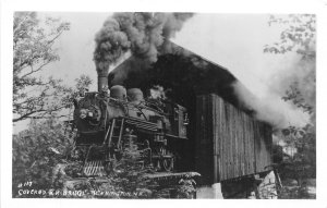 J51/ Bennington New Hampshire RPPC Covered Bridge Postcard c1950s 140