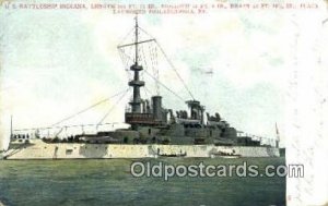 US Battleship Indiana Military Battleship 1906 light crease left top corner, ...