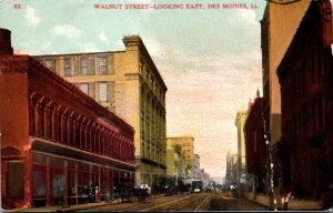 Iowa Des Moines Walnut Stret Looking East 1909