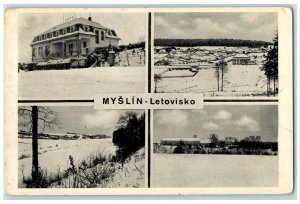 c1930's Myslin Letovisko Czech Republic Multiview Unposted Vintage Postcard