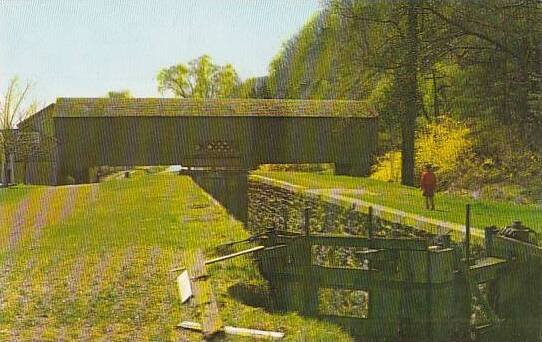 Pennsylvania Bucks County Canal Lock And Covered Bridge Uhlerstown