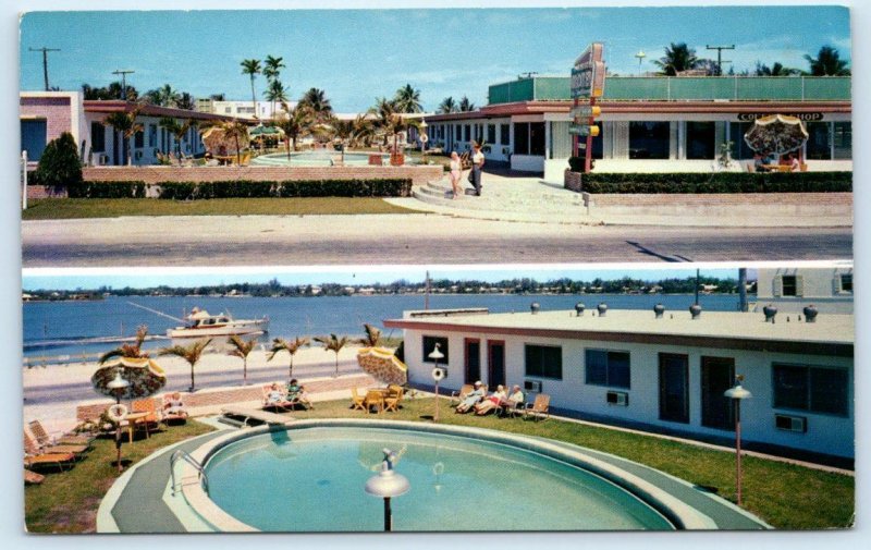 HOLLYWOOD BEACH, Florida FL ~ Roadside MOTEL MIRADOR Pool c1960s Postcard