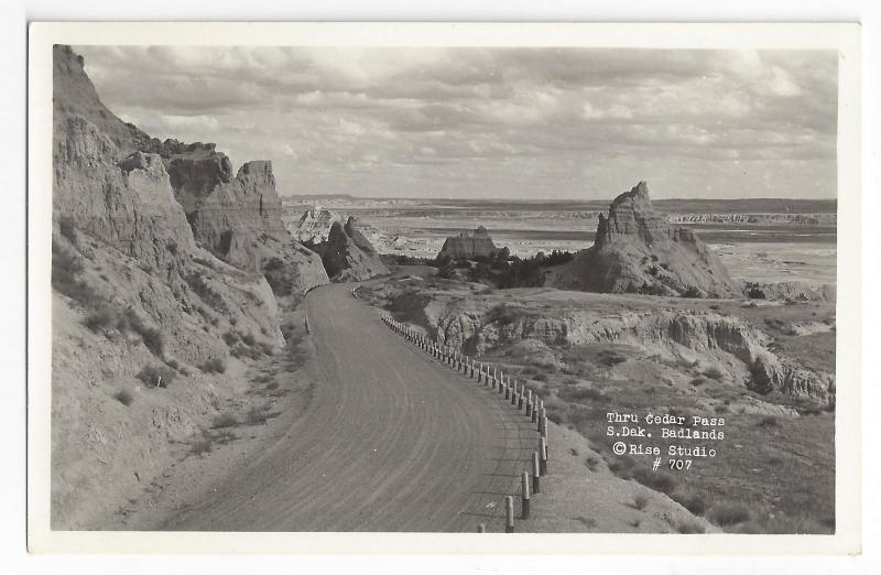 RPPC Badlands SD Cedar Pass South Dakota Rise Studio 1940's 