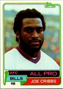 1981 Topps Football Card Joe Cribbs Buffalo Bills s60060