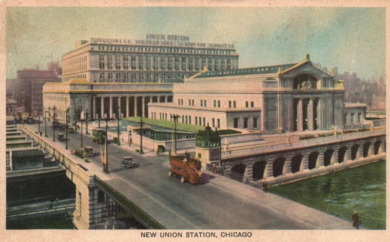 Vintage Postcard 1937 New Union Station America's Finest Chicago Illinois IL