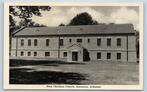 Postcard AR Jonesboro First Christian Church c1940s View B04