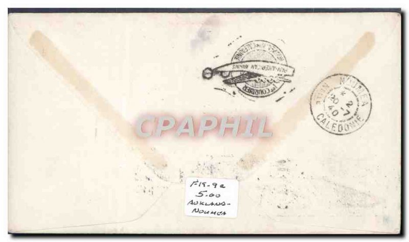 Letter 1st flight to New Caledonia New Zealand July 19, 1940