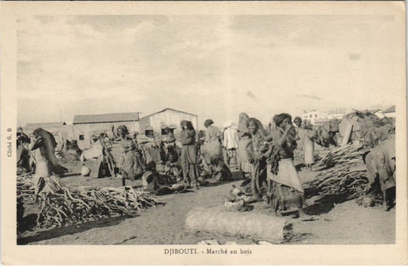 PC ETHNIC TYPES MARCHE MARKET AU BOIS DJIBOUTI SOMALIA (A23702) 