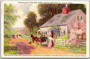 1908 Compliments Of New Home Sewing Machine Orange Massachusetts Posted Postcard