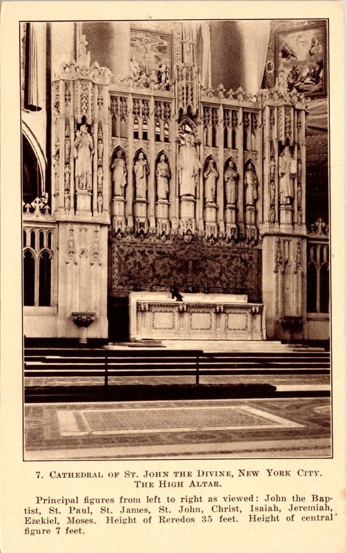 Cathedral St John Divine New York City High Altar NYC NY Antique Postcard VTG  