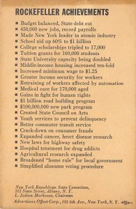 The Rockefeller Record trade card backing Political Unused 