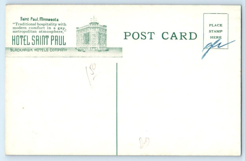 1910 St Paul Minnesota MN Postcard Hotel Aerial View Building Blackhalk Company