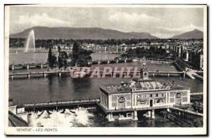 Old Postcard Geneve Bridges