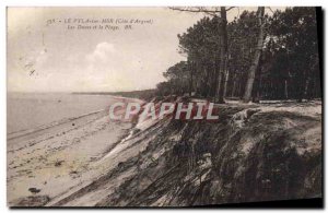 Old Postcard Le Pyla Sur Mer dunes and beach