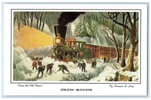 1960 Snow Bond From Old Print Steam Train Scene Midvale Idaho ID Posted Postcard 