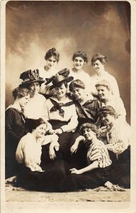 J20/ Byesville Ohio RPPC Postcard c1910 People Well-Dressed Girls 199