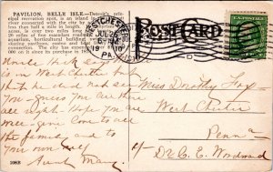 Postcard MI Detroit - Pavilion on Belle Isle