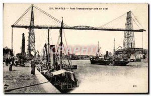 Old Postcard Nantes Transporter Bridge taken downstream Charter