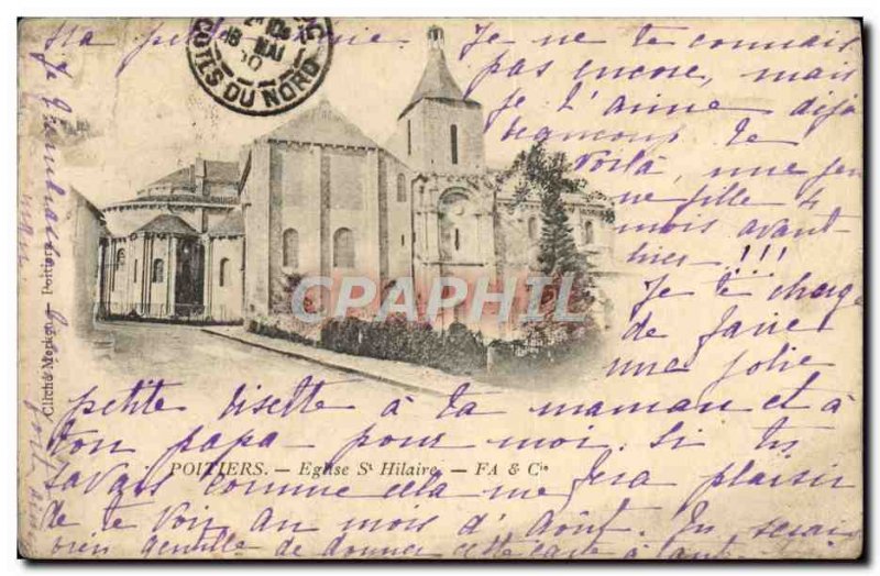 Postcard Old Church St Hilaire Poitiers