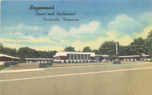 Tennessee Nashville Bozeman Court Restaurant 1950s Teich linen Postcard 22-10419