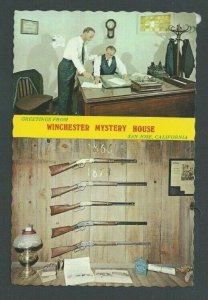 Ca 1968 Post Card San Jose Ca Winchester Mystery House Shows Rifles  6 X 4