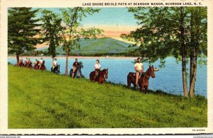 New York Adirondacks Schroon Lake Scaroon Manor Lake Shore Bridle Path Curteich