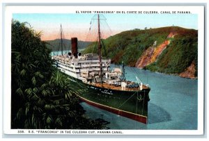 1926 S.S. Franconia in the Culebra Cut Panama Canal Unposted Vintage Postcard