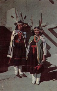 Deer Dance Maidens Rio Grande Pueblos Native Americana c1950s Vintage Postcard