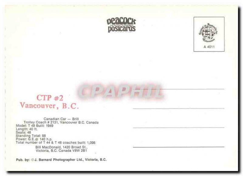 Postcard Modern Trolley Coach # 2131