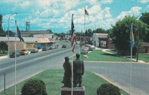 Minnesota Lindstrom Street View Over Statue Of Karl Oskar and Kristina