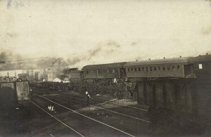 chile, Tren de Vapor en la Estación Corral, Steam Train, Station (1910s) RPPC