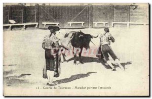 Old Postcard Bullfight Bullfight Matador bearing the & # 39estocade