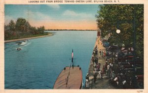 Vintage Postcard Looking From Bridge Toward Oneida Lake Sylvan Beach New York NY