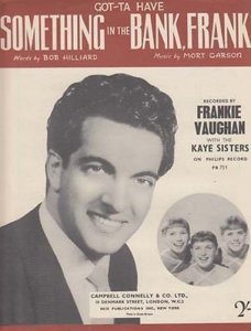 Something In The Bank Frankie Vaughan 1950s Sheet Music