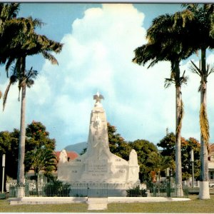 c1970s Guadeloupe Basse-Terre Place Champ d'Arbaud War Memorial 4x6 Chrome M24