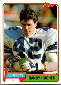 1981 Topps Football Card Randy Hughes Dallas Cowboys sk60201