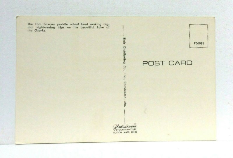 Lake Of The Ozarks Missouri MO Tom Sawyer Paddle Wheel Boat Postcard