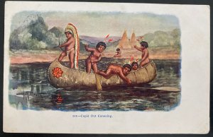 1906 Needles CA USA Picture Postcard Native American Indian Cupid Out Canoeing