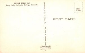 Vintage Postcard Incline Cable Car Seven Falls Colorado Springs Colorado Colo.