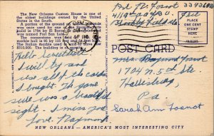 Vtg 1940s The Customs House New Orleans Louisiana LA Linen Postcard
