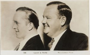 Laurel & Hardy Film Stars MGM No 346 Old Photo RARE Postcard