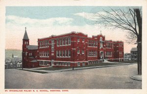 St. Stanislaus Polish R.C. School, Meriden, Conn., Early Postcard, Unused