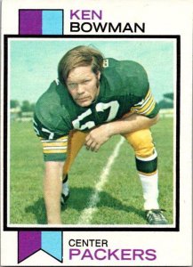 1973 Topps Football Card Ken Bowman Green Bay Packers sk2478