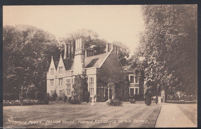 Buckinghamshire Postcard- Stoke Poges, Manor House Residence of The Penns MB1975