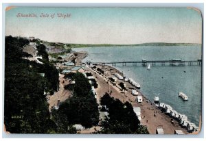 Shanklin Isle of Wight Postcard Bridge River Aerial View c1910 Unposted Antique