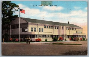 Postcard Biloxi MS c1940s U.S.O Club Recreation Building US Military 43rd Wing
